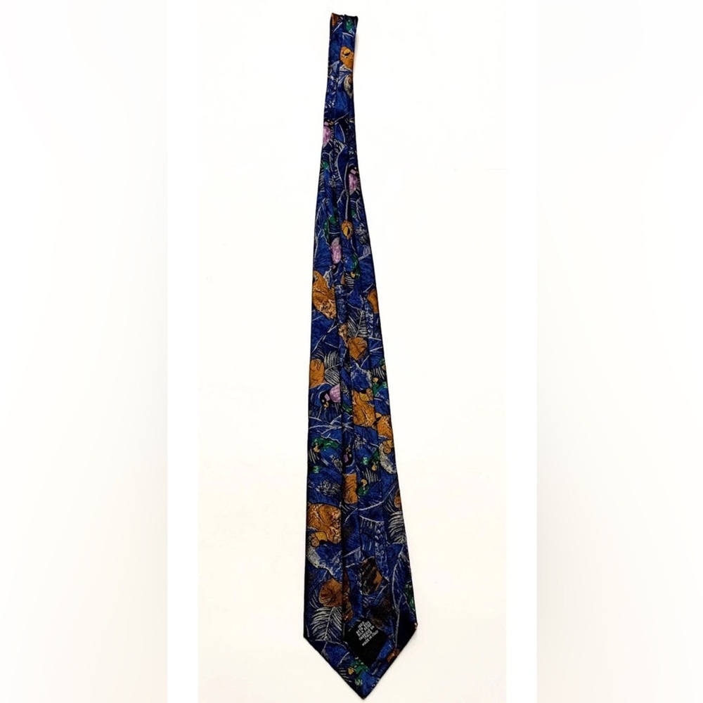 Hugo Boss Men's Tie Necktie 100% Silk Made in Italy Designer / Parrots / Birds - Picture 10 of 11